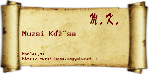 Muzsi Kósa névjegykártya